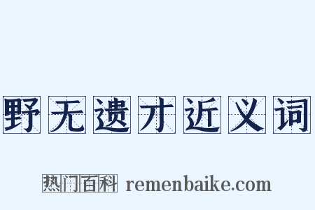 野无遗才近义词是什么意思的图片